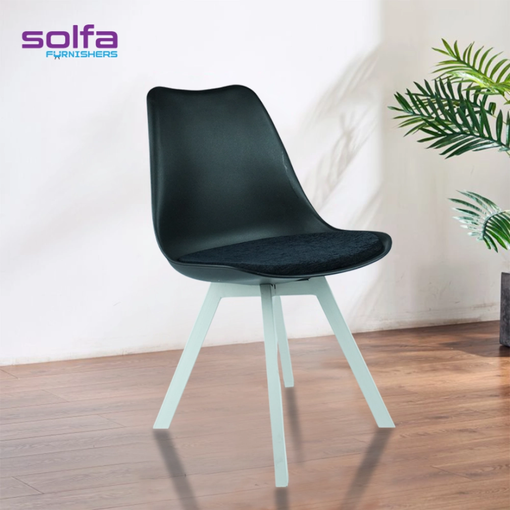 Heavy Duty Tulip Chair White Stand - Black